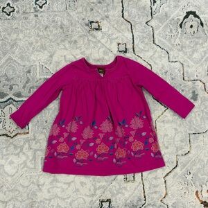 Tea Collection magenta long sleeve dress, 18 mo